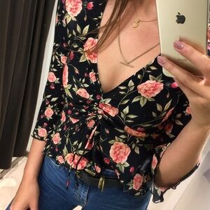 Zara floral blouse